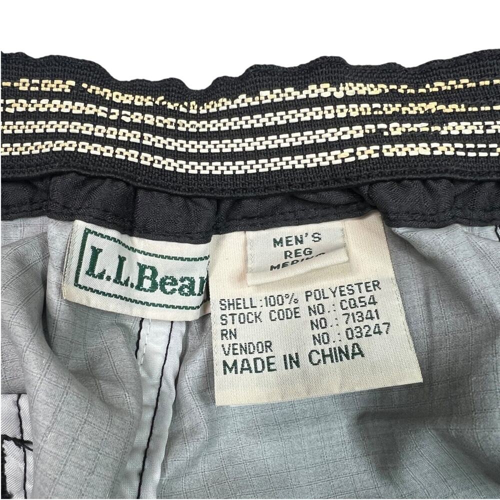 LL Bean VTG 90s Tearaway Ski Pants Adjustable Waist FLAW Black Mens Medium Reg - Picture 7 of 9